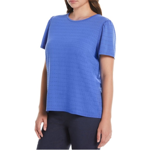 Rafaella Ladies Eyelet Top -  Amparo Blue - Size XL - NWT - Picture 3 of 7